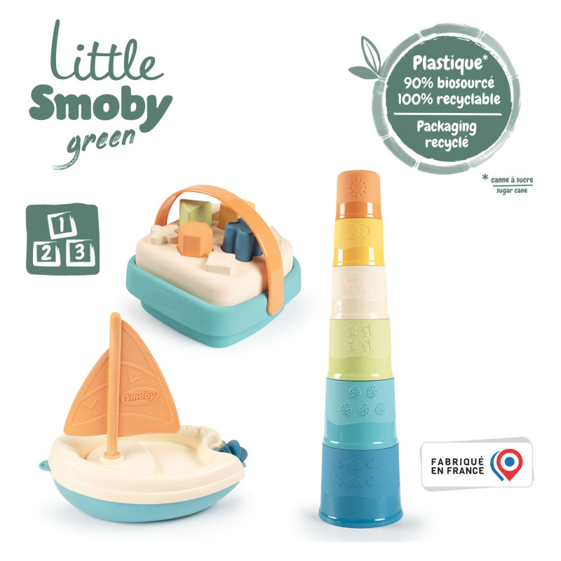 Smoby - Little Smoby Green - Bath and Baby Playset, 3 pcs. 140605