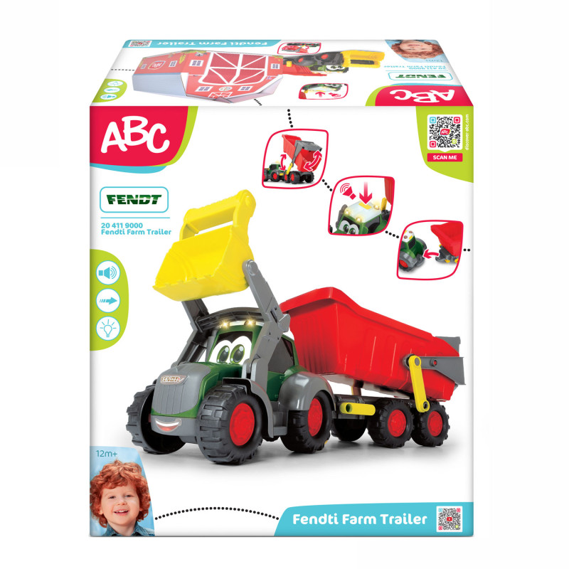 Dickie - ABC Fendti Tractor with Trailer and Farm 204119000