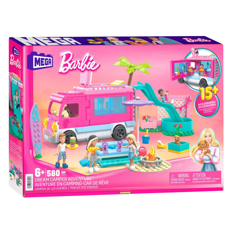 Mattel - Barbie Dream Camper Adventure Building Set, 580dlg. HPN80