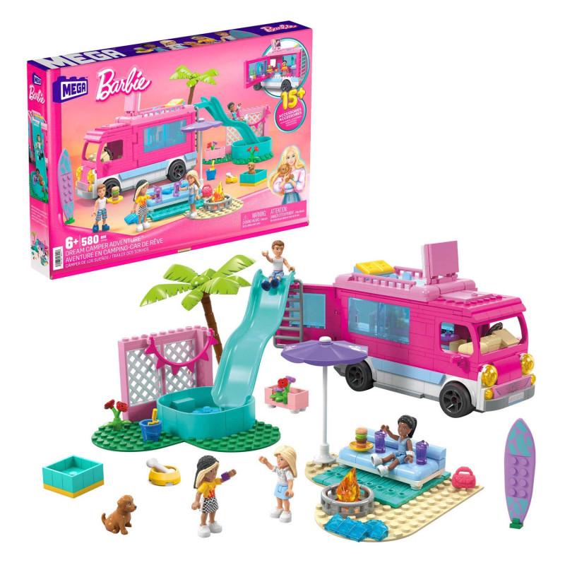 Mattel - Barbie Dream Camper Adventure Building Set, 580dlg. HPN80