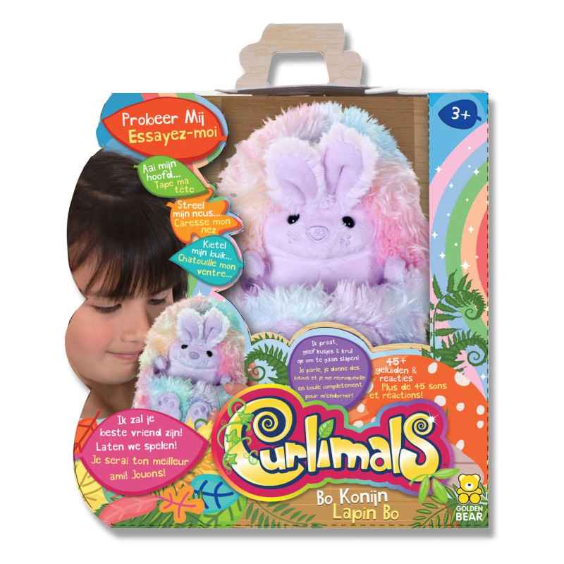 Spectron - Curlimals Bo The Rainbow Bunny Interactive Plush Toy TR41632