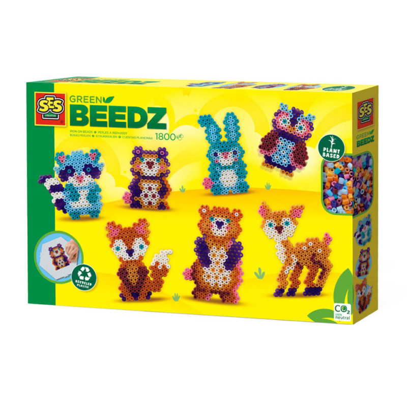 SES Green Beedz - Iron on bead set Forest animals 06407