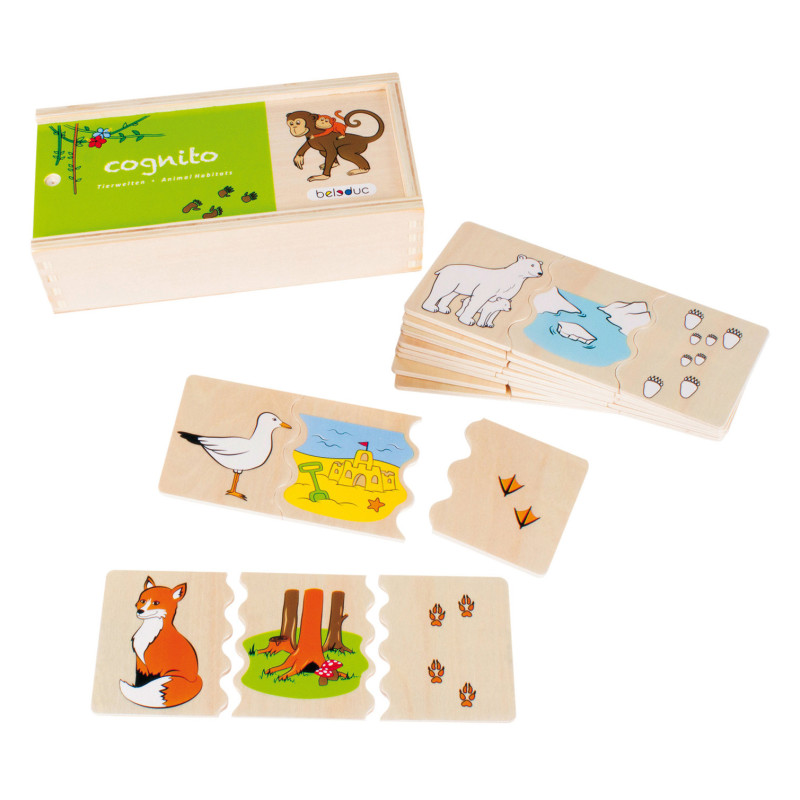 Beleduc Cognito Recognizing Animal Ways Wooden Child's Game 11550
