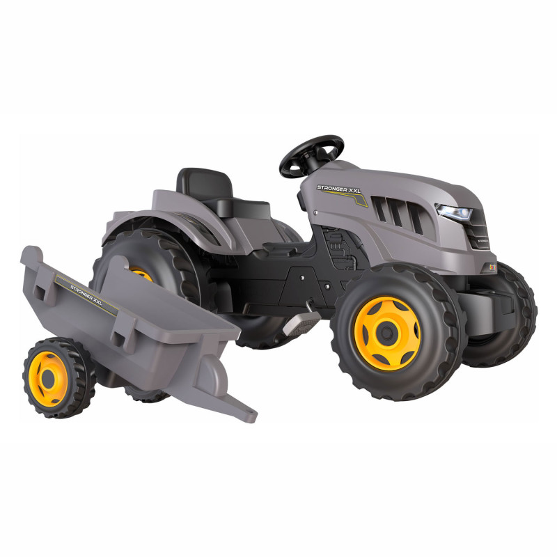 Smoby Stronger XXL Pedal Tractor with Trailer Gray 710202