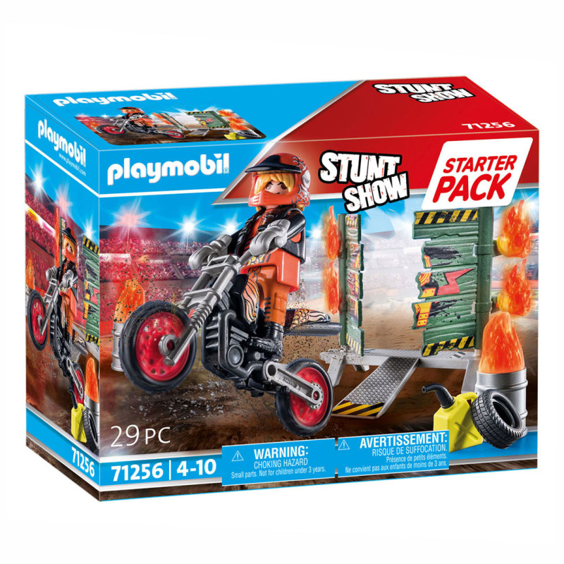 Playmobil Starterpack Stunt Show Motor with Fire Wall - 71256 71256