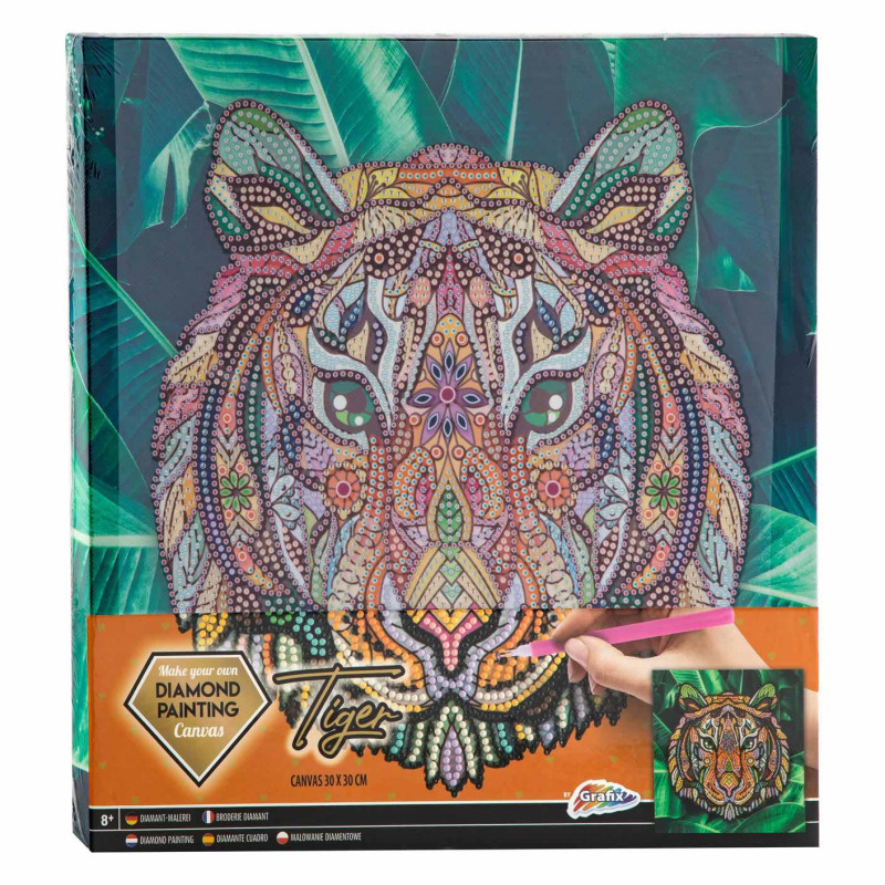 Grafix - Canvas Diamond Painting Tiger, 30x30cm 260008