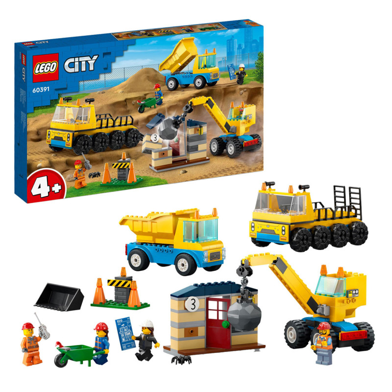 Lego - LEGO City 60391 Dump Truck, Construction Truck and Demolition Crane 60391