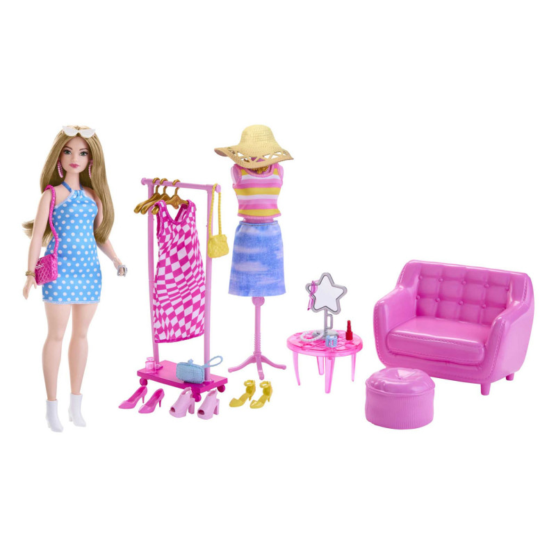 Mattel - Barbie Fashionista Doll with Clothes Rack HPL78