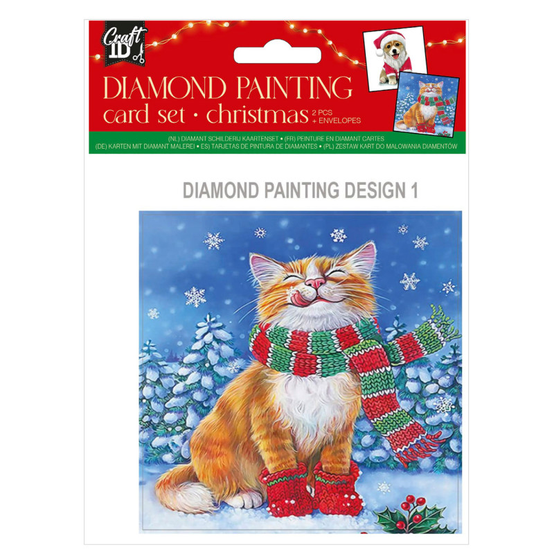 Grafix - Make your own Christmas Cards Diamond Painting, 2pcs. CR8024/GE