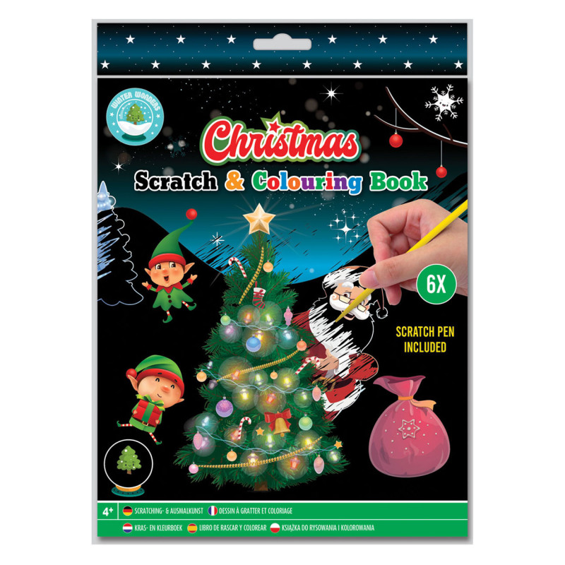 Grafix - Scratch and Coloring Book Christmas 800046