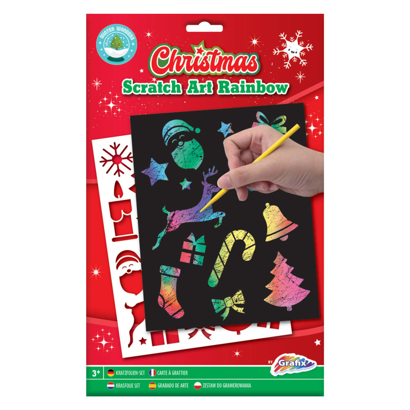 Grafix - Scratch Art Rainbow Christmas A5 800045