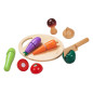 Classic World Wooden Cutting Vegetables with Knife and Cutting Board 2825