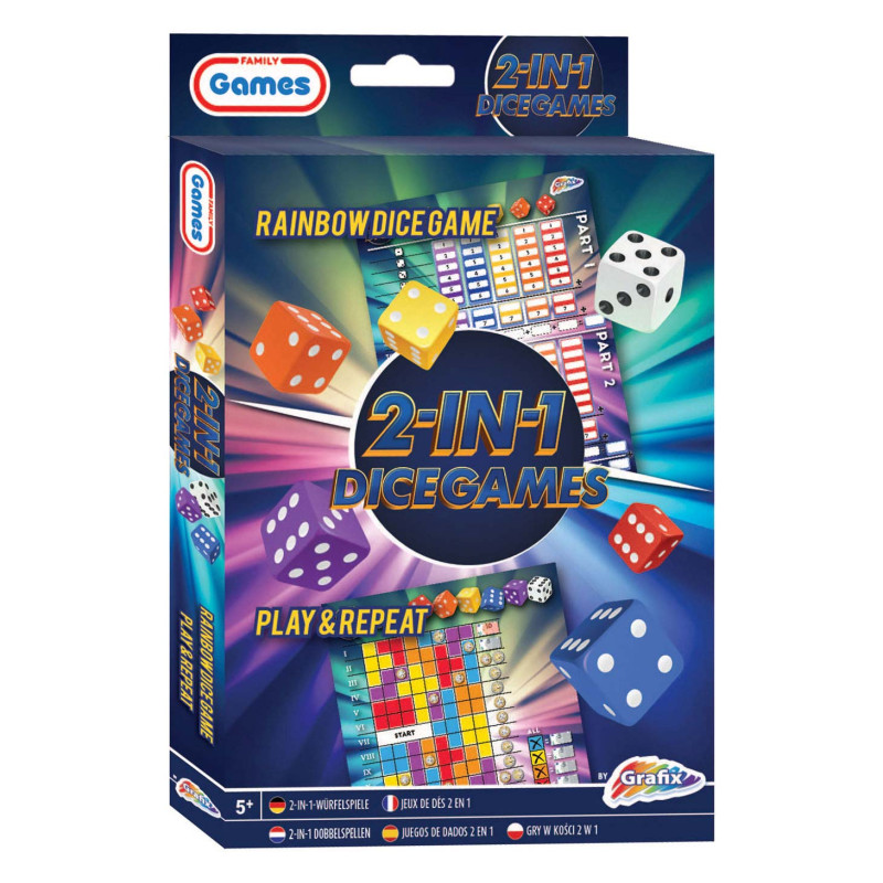 Grafix - Dice Games 2in1 (Rainbow Dice & Play and Repeat) 300064