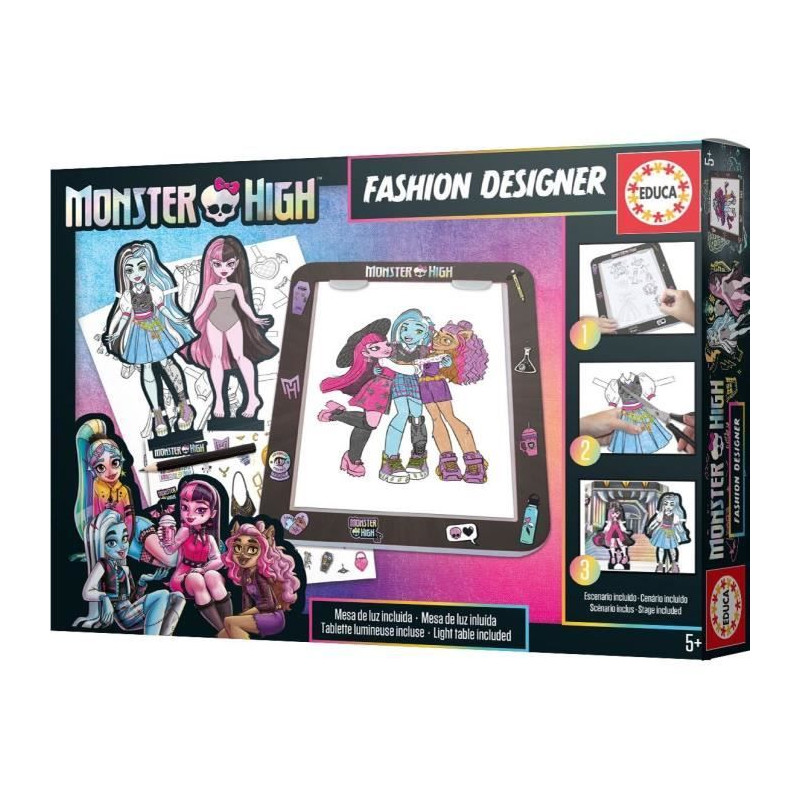 Tableau Design Monster High - Educa - Loisir créatifs - Pour Enfant de 5 ans et plus - Garantie 2 ans