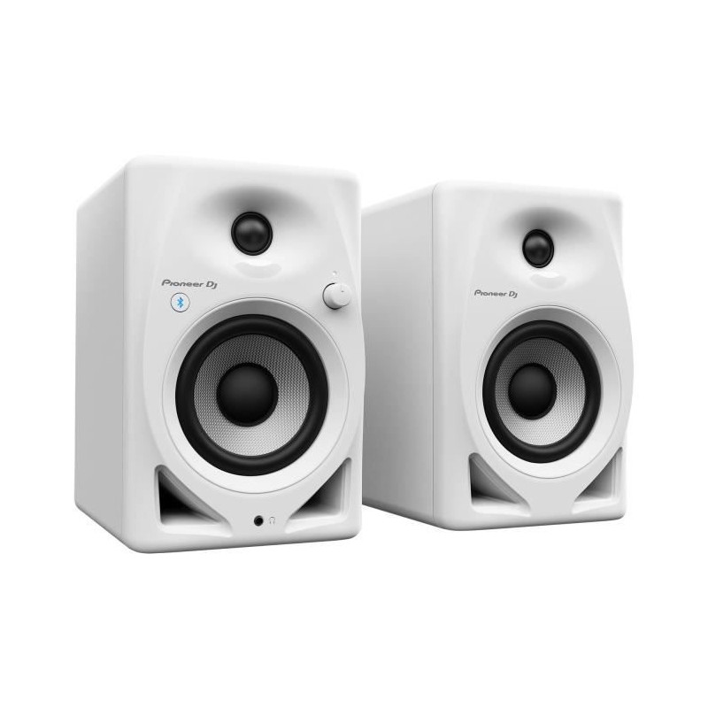 Paire d'enceintes de monitoring Pioneer DJ DM-40D-BT-W - Bluetooth - Bass Reflex - 2x19W - Mode DJ ou Production - Blanc
