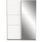 Armoire GHOST - Décor blanc mat - 2 Portes coulissantes + miroir - L.148 x P.59,8 x H.203 cm - DEMEYERE