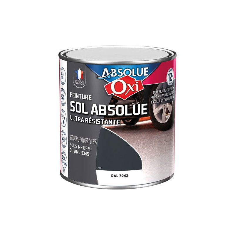 OXI SOL ABSOLUE 0.5L GRIS CARBONE RAL7043 OXI - OXSOLABS.5CAR