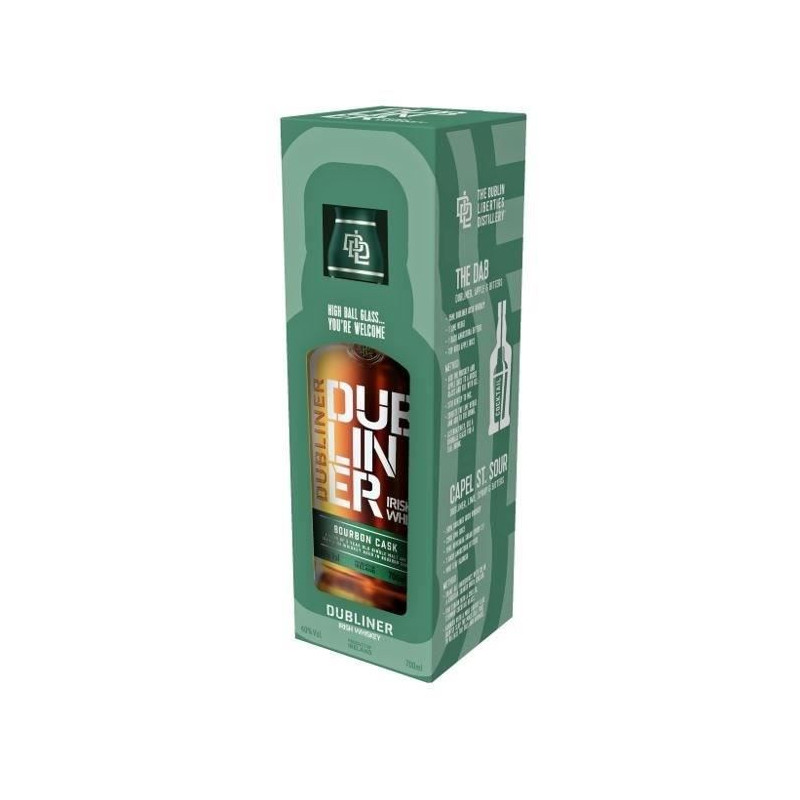 The Dubliner - Coffret Whiskey Bourbon Cask 70cl 40,0% Vol. + 1 Verre