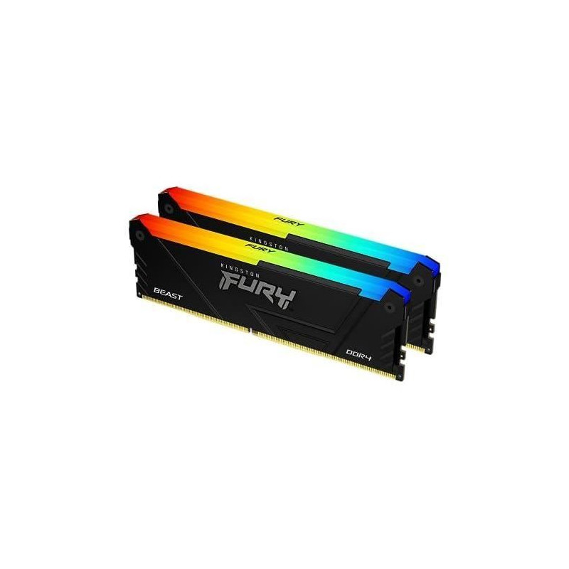 Mémoire RAM - KINGSTON - FURY Beast - RGB - 16 Go (2 x 8 Go) - DDR4 - 3600 MHz CL17 - (KF436C17BB2AK2/16)