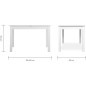 Table extensible Coburg - Décor blanc - Allonge de 40 cm - L120/160 x H76,5 x P70 cm