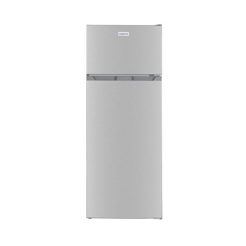 Réfrigérateur congélateur haut - OCEANIC - 206L - Froid statique - Silver - L54,5 x H 143 cm