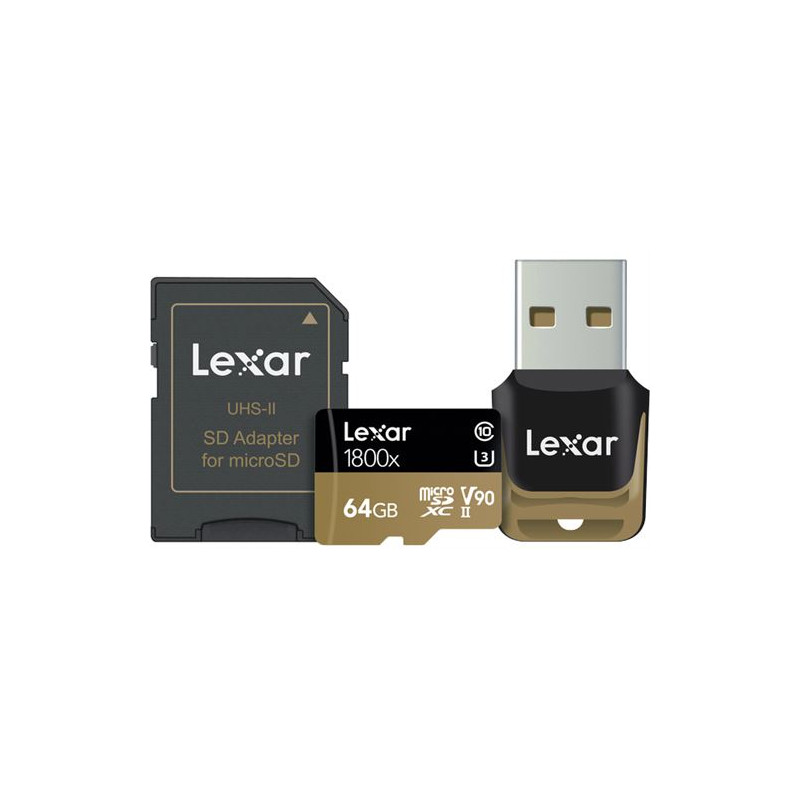 Carte mémoire SD Lexar SDXC 64 Go Noir et Jaune