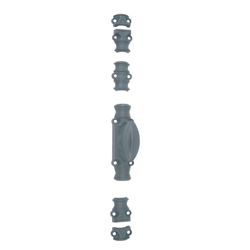 Crémone rustique RY16 série légère 16x5 Appret gris bouton standard noir JARDINIER MASSARD J041362 1
