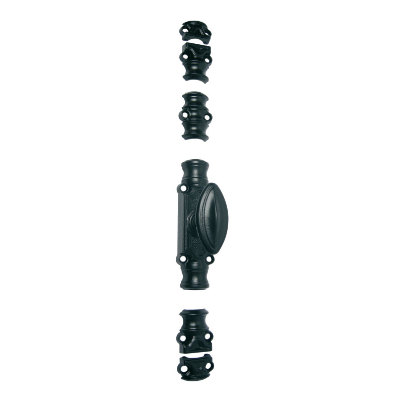 Crémone rustique RY16 série légère 16x5 Epoxy noir bouton standard noir JARDINIER MASSARD J041376 1