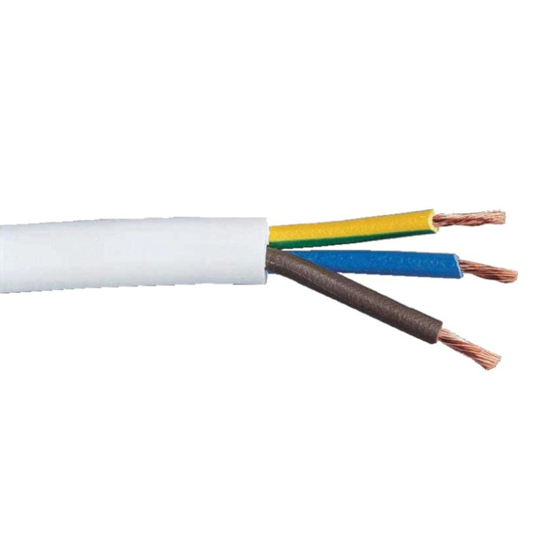 Câble souple HO5 VV F 50m 3 x 1,5mm² blanc FILS & CABLES 008105 (DXA)