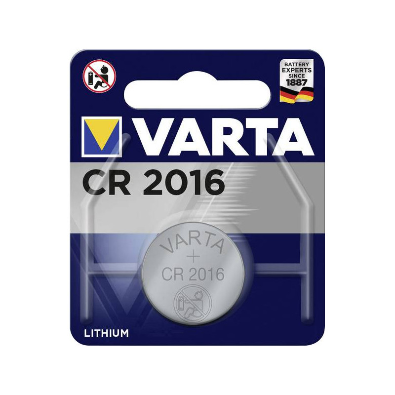 Pile bouton lithium 3V CR2016 VARTA 6016101401