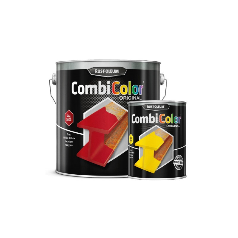 Primaire de protection antirouille et finition CombiColor® Original noir RAL 9005 seau 2,5L RUST OLEUM 7379.2.5