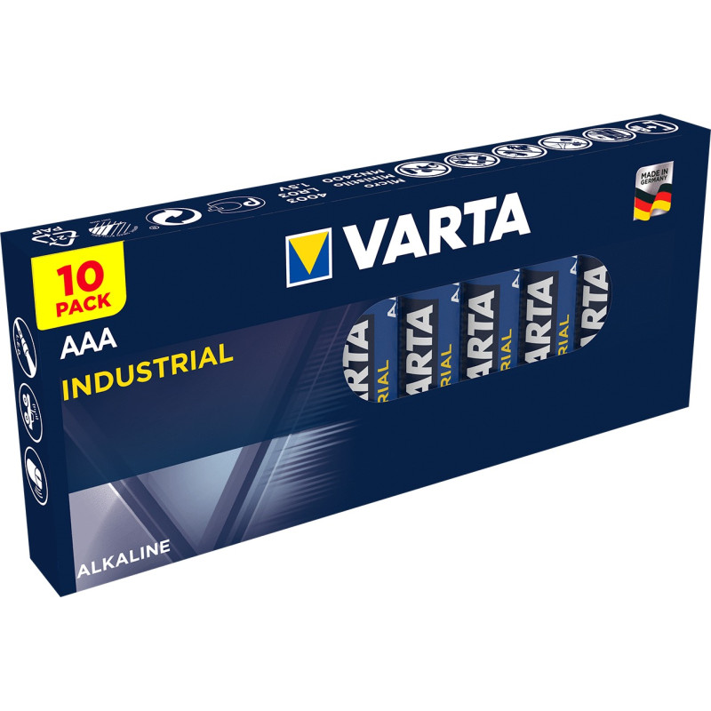 Boîte de 10 piles alcalines INDUSTRIAL Pro 1,5V LR03 VARTA 4003211111