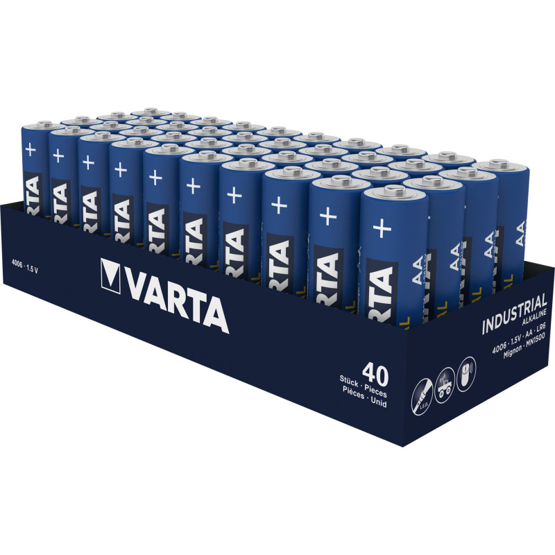 Boîte de 40 piles alcalines INDUSTRIAL Pro 1,5V LR06 VARTA 4006211354