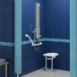 Siège de douche mural rabattable pour handicapé et PMR 407 x 360 x 480 mm DELABIE 510400