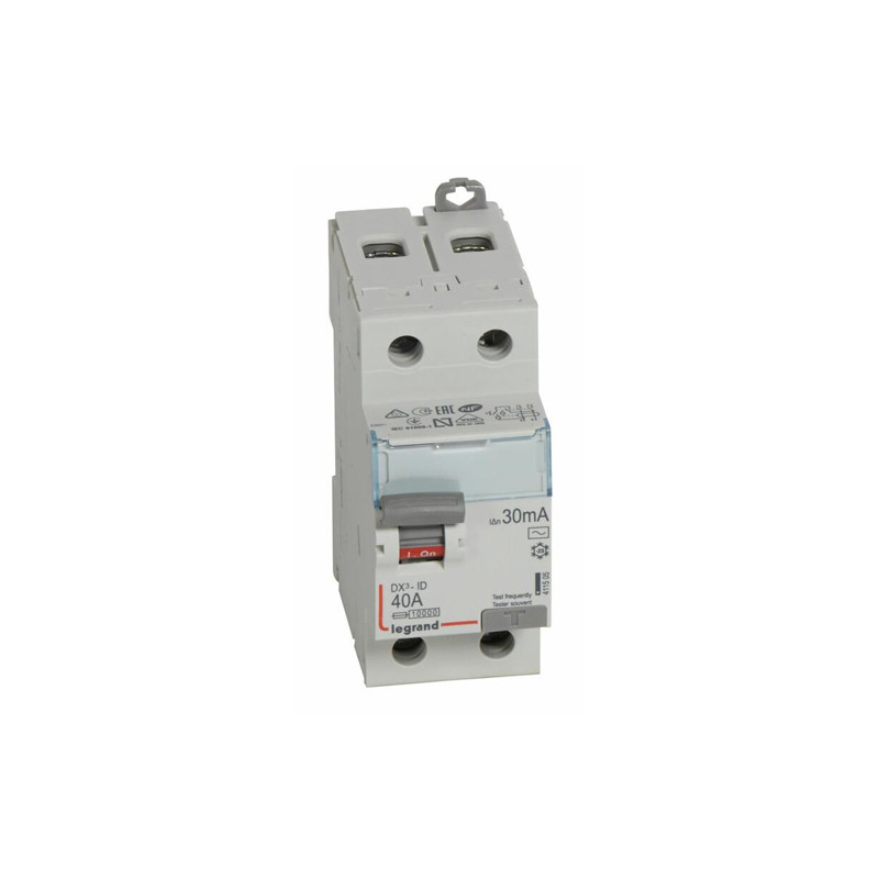 Interrupteur différentiel DX³ ID 2P 230V 40A type AC 30mA LEGRAND 411505