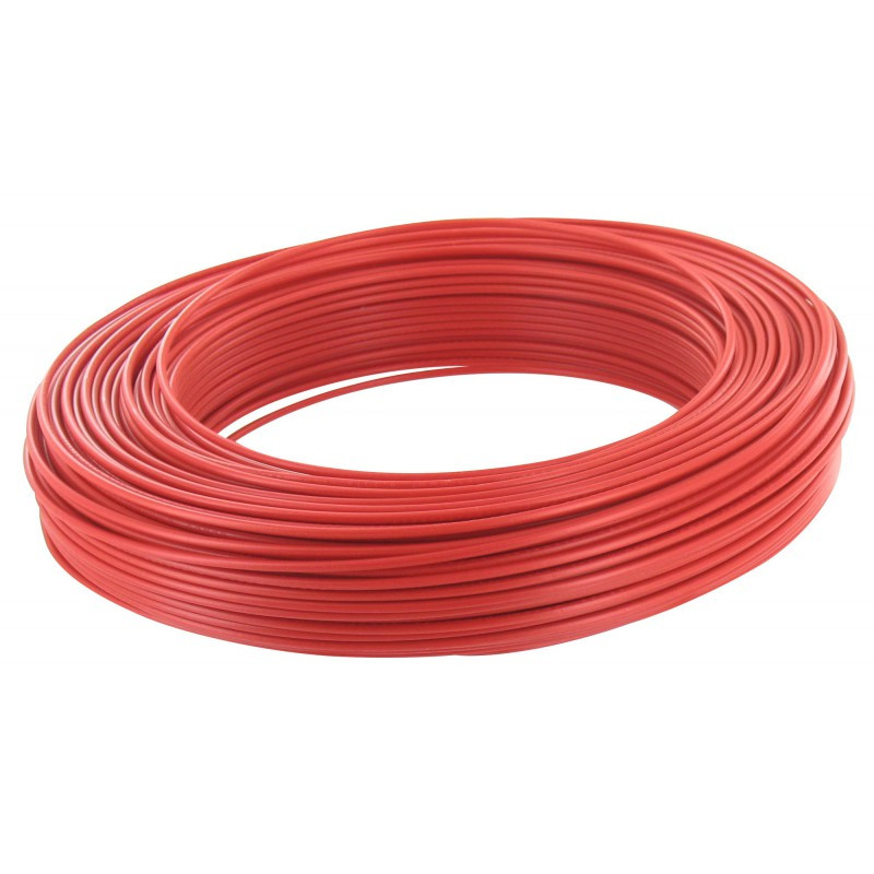 Câble d’installation H07V U 10m 2.5mm² rouge avec isolant en PVC FILS & CÂBLES 60101025A