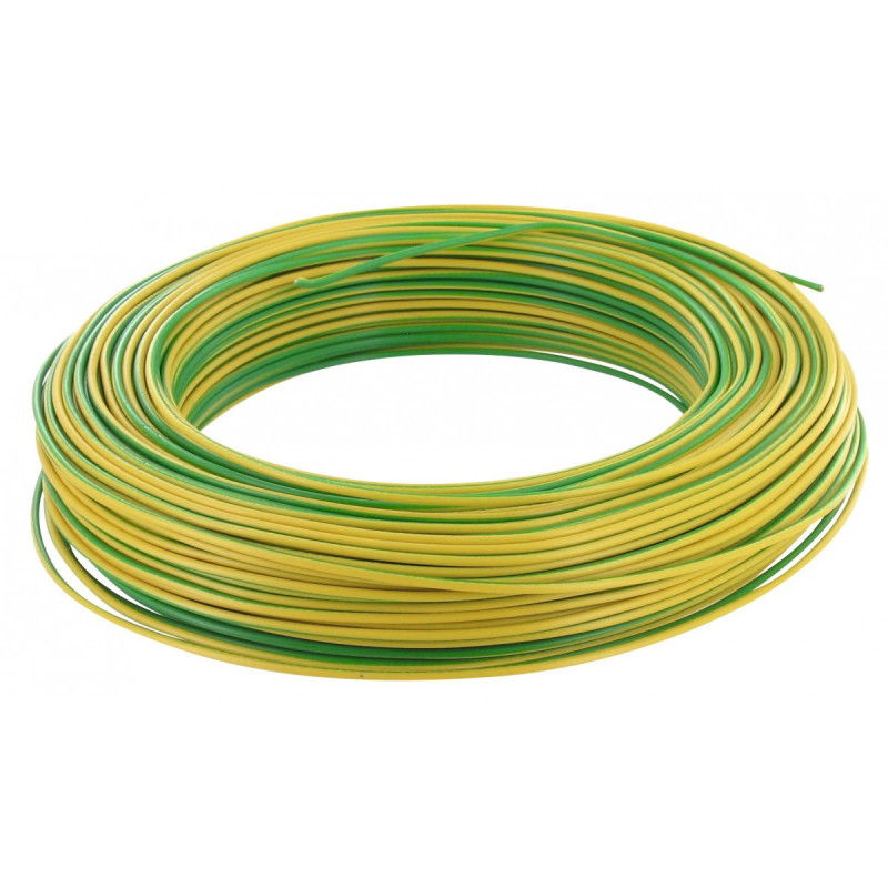 Câble d’installation H07V U 10m 2.5mm² jaune et vert avec isolant en PVC FILS & CÂBLES 60101025C