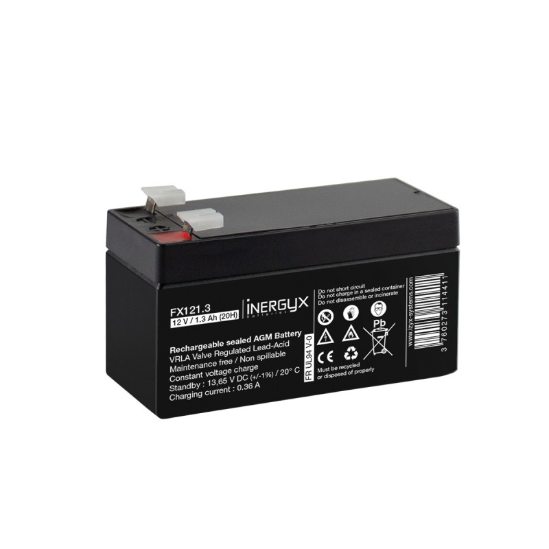 Batteries rechargeables 12VDC 1,3AH flamme retardante IZYX FX121.3