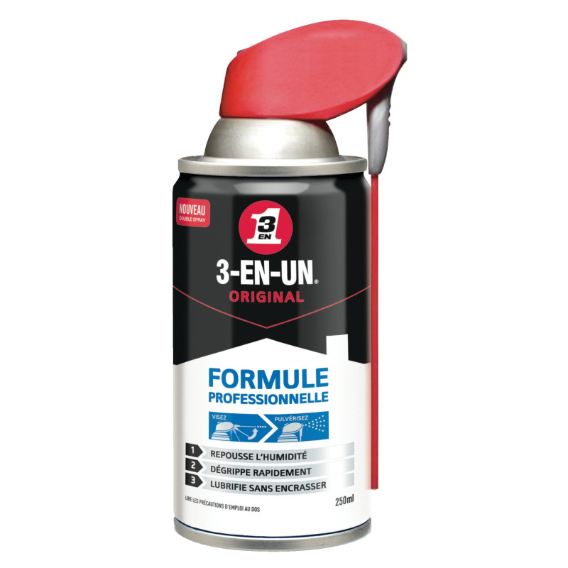 Lubrifiant 3 en 1 double spray aérosol 250ml WD 40 3 EN UN 33051 10