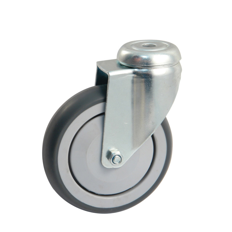 Roulette grise platine ronde 100mm pivotante AVL 550882O