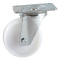 Roulette polyamide blanc pivotante à platine D125mm AVL 590833O