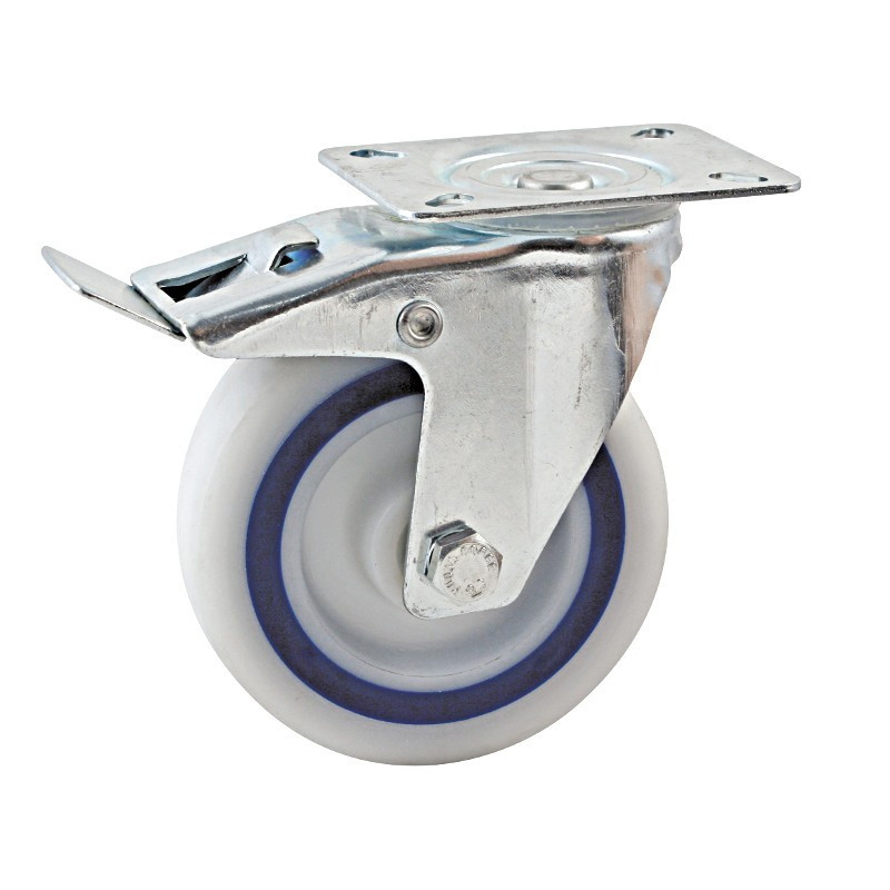 Roulette saturne grise 100mm pivotante à frein AVL 5948420