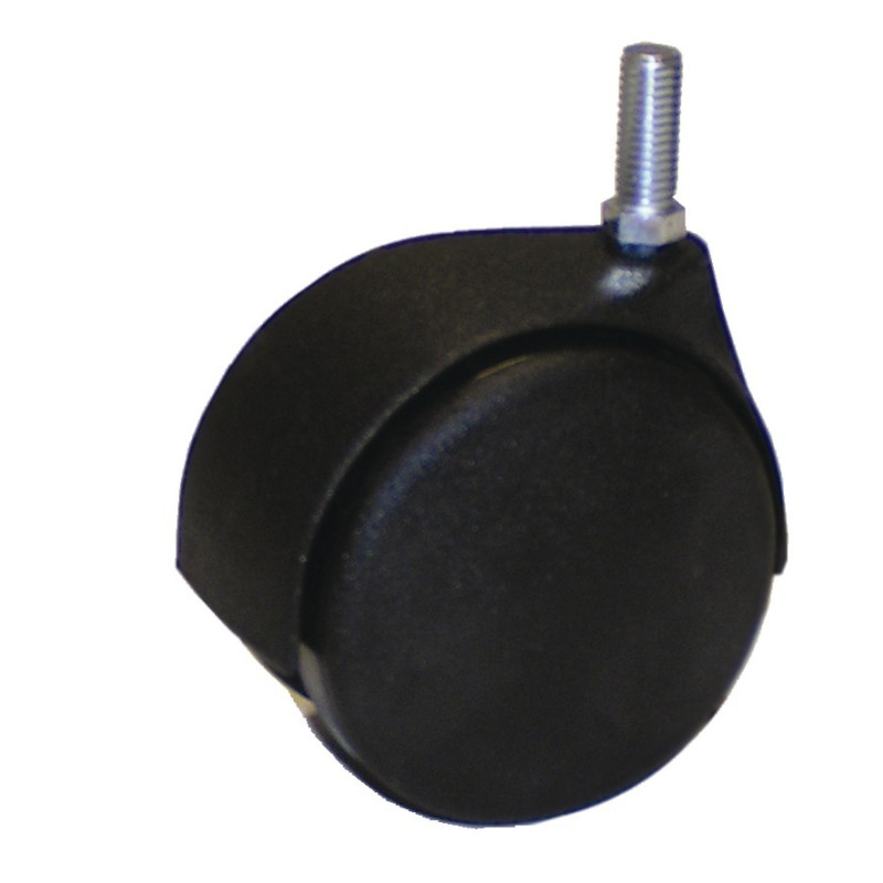 Roulette double galet noire de diamètre 50 mm tige lisse D11 AVL 595230TL