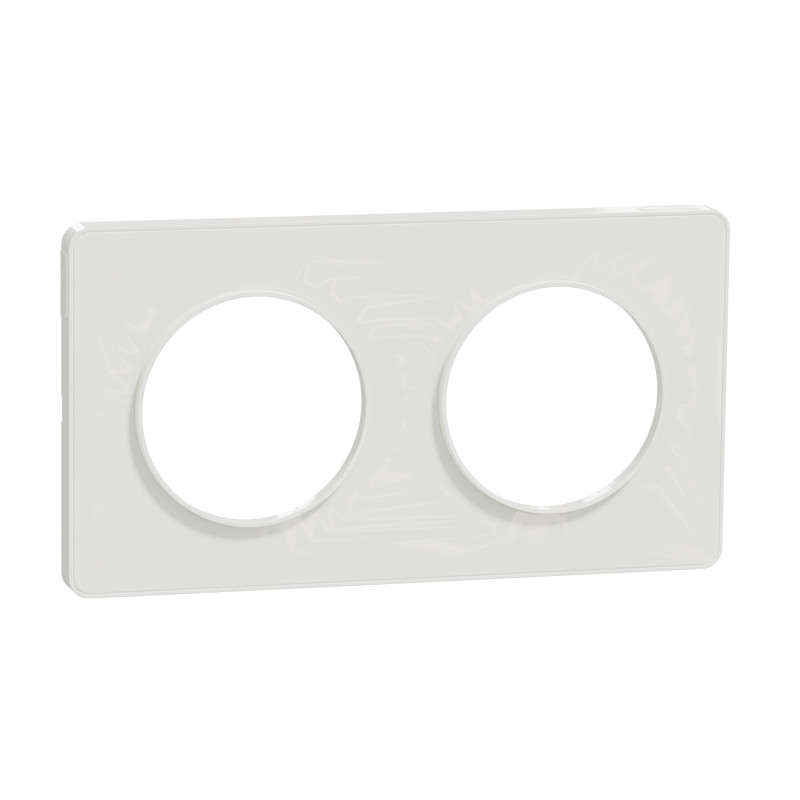 Plaque ODACE Touch 2 postes horizontal vertical entraxe 71mm blanc SCHNEIDER ELECTRIC S520804