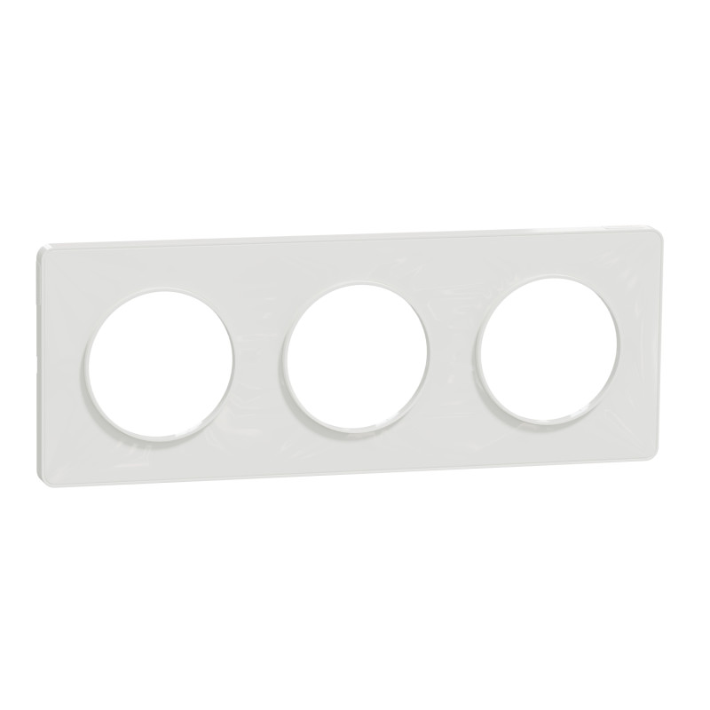 Plaque ODACE Touch blanc 3 postes horizontal vertical entraxe 71mm SCHNEIDER ELECTRIC S520806