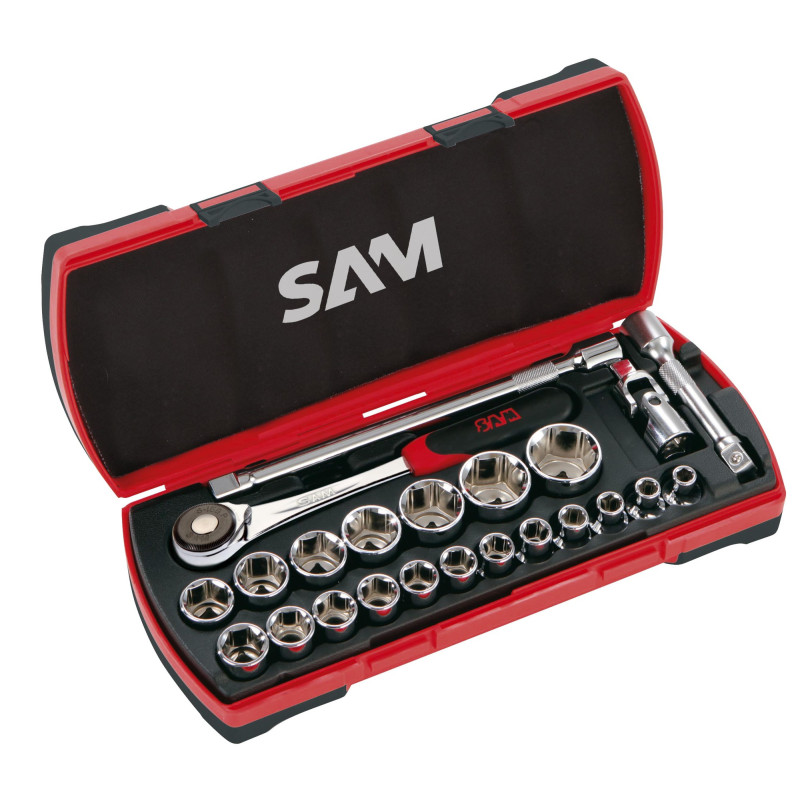 Coffret de douilles et accessoires 1 2 23 outils SAM OUTILLAGE 75 SH23Z