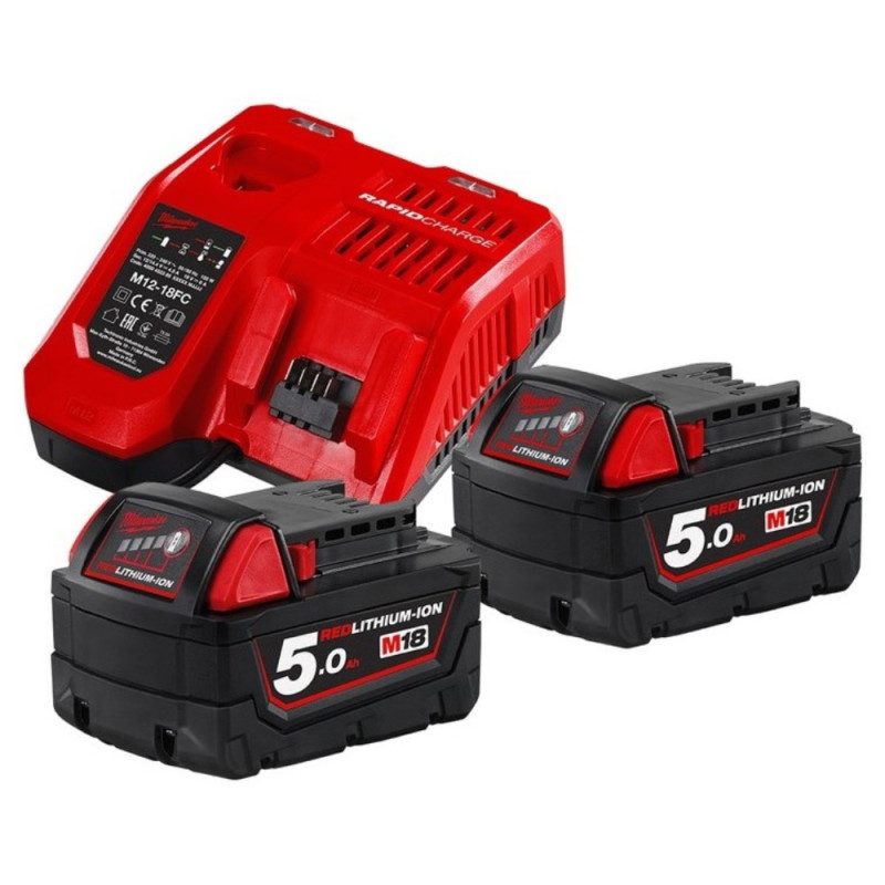Pack de batteries 18V M18 NRG 502 2x5Ah + chargeur MILWAUKEE 4933459217