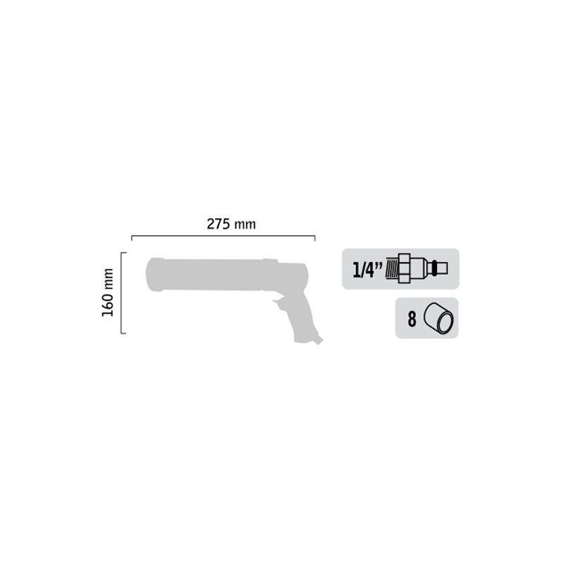 Pistolet à cartouche pneumatique 310ml GENERAL PNEUMATIC GP6107