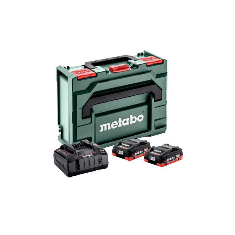 Set de base 2 batteries 18V 4Ah LIHD + chargeur rapide + coffret METABOX METABO 685130000