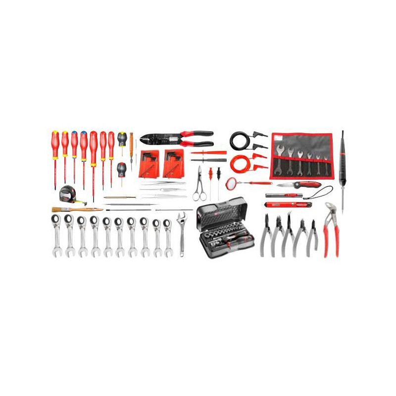 Boîte à outils textile sur roulettes + 101 outils pour électricien FACOM BSR20.EL34